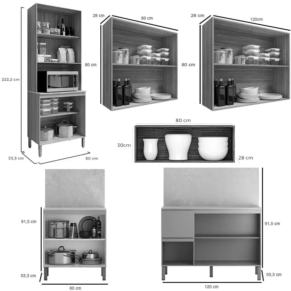 Cozinha Art Completa 6 Peças 14 Portas 2 Gavetas Kits Parana - foto 1