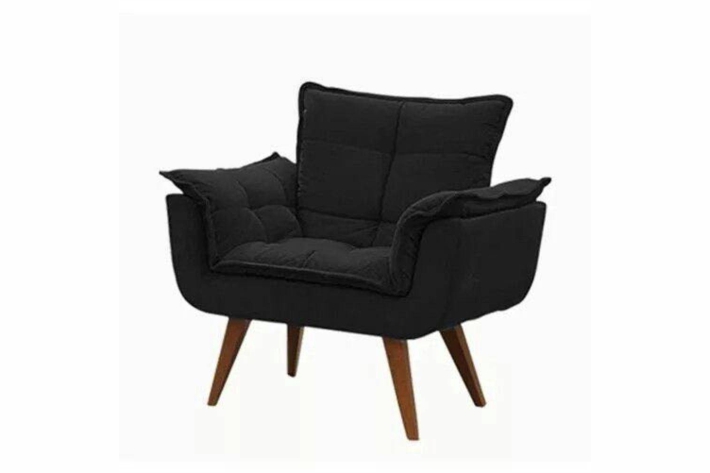 Poltrona Opala Veludo Preto
