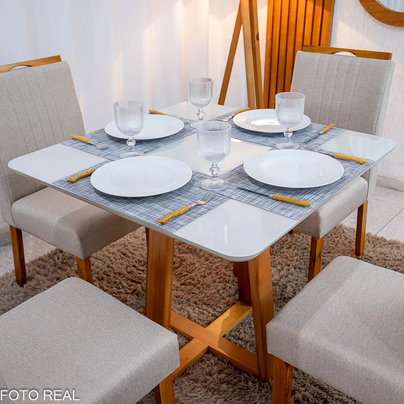Mesa de Jantar Bali Bege Cru 90x90 - foto 1