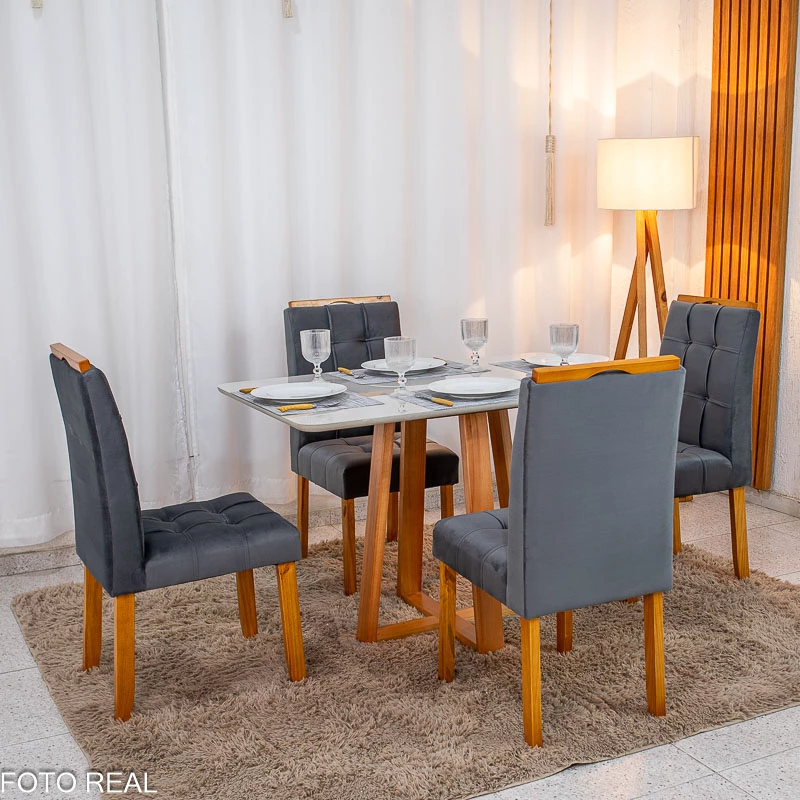 Mesa de Jantar Bali Veludo Chumbo 120x80 - foto 1