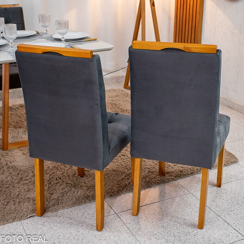 Mesa de Jantar Bali Veludo Chumbo 90x90 - foto 1