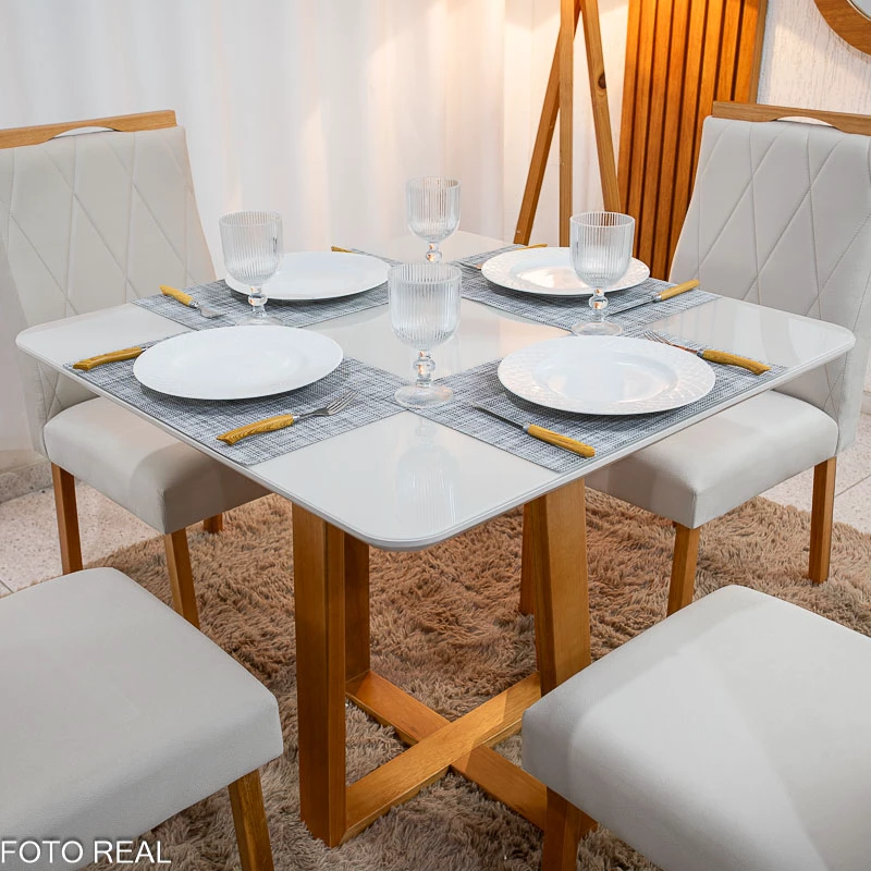 Mesa de Jantar Pedro Bege 90x90 - foto 1