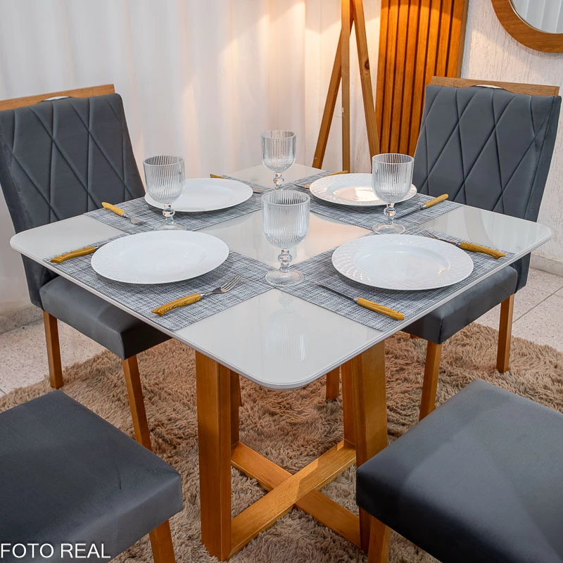 Mesa de Jantar Pedro Cinza 90x90 - foto 1
