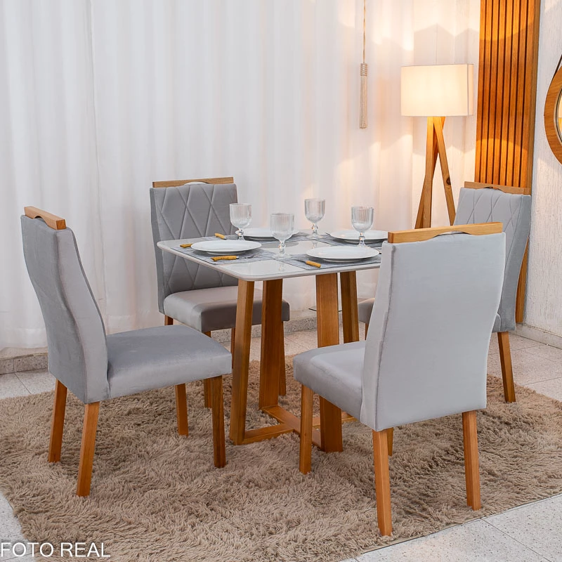 Mesa de Jantar Pedro Prata 90x90 - foto 1