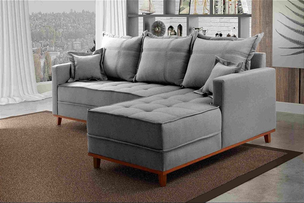 Sofa Sf.2210 Chaise Milao Ld Esq Linho Cinza/1008 - foto 1